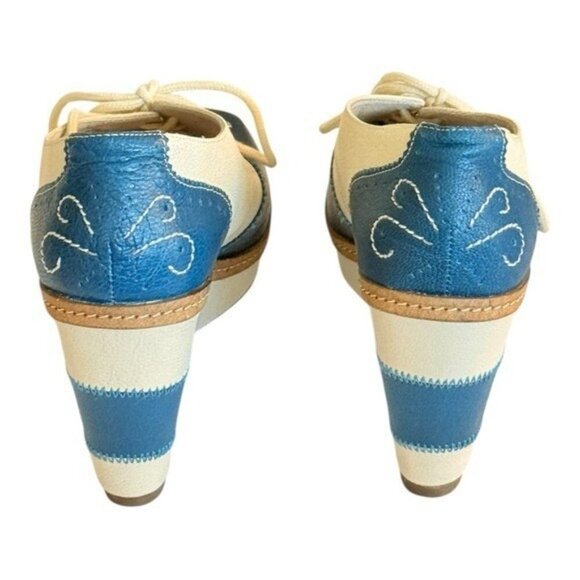 ANTHROPOLOGIE Pilcro & The Letterpress Brighton Oxford Wedge Heel Size 7 - Picture 4 of 6